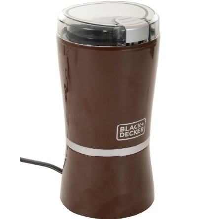 Electric coffee grinder with beans